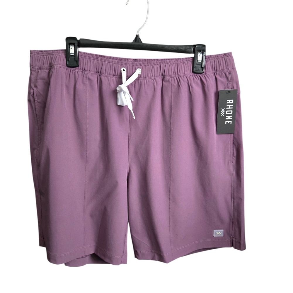 RHONE Mauve Performance Lined Athletic Shorts XL NWT 8" Inseam